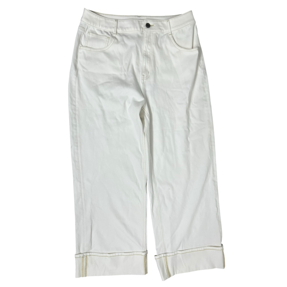 HALARA Flex High Waisted Pockets Rolled Hem Wide Leg Jeans